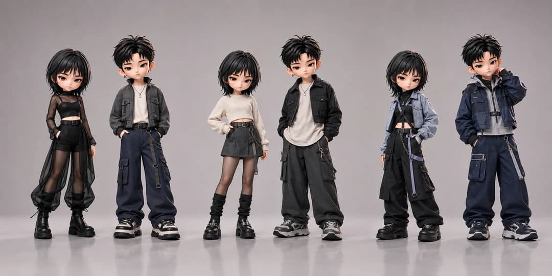 Six Echo characters in distinct styles